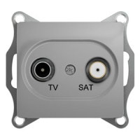 Розетка TV-SAT проходная 4dB Schneider Electric Glossa Алюминий