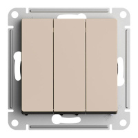 SE AtlasDesign Выключатель 3-клавишный Песочный сх.1+1+1 10АХ механизм