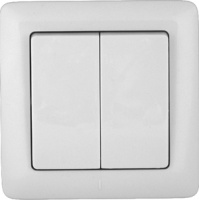Выключатель 2-клавишный 6A скрытой установки в сборе Wessen Хит Белый