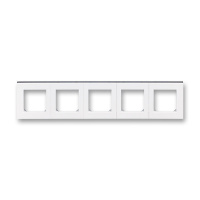 Рамка 5 постов белый / дымчатый чёрный ABB Levit