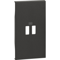 Черный Лицевая панель для зарядных устройств USB 2 мод Bticino LivingNow