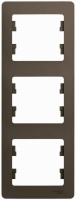 Рамка 3-постовая вертикальная Systeme Electric Glossa Шоколад