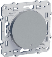 Переключатель 1-клавишный с подсветкой LED 10A (схема 6) Schneider Electric Odace Алюминий