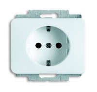 Розетка Schuko 16A 250В с защитными шторками ABB Alpha nea Белый глянцевый