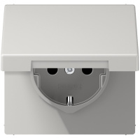 Механизм Розетка с заземлением с крышкой винт.зажим Jung Светло-серый