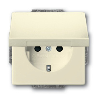 Розетка Schuko 16A 250В с крышкой ABB Solo/Future Savanne/Слоновая кость