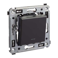 Инвертор 1-клавишный в стену DKC Avanti Черный матовый