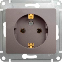 Розетка с заземлением 16A 250В механизм Systeme Electric Glossa Платина