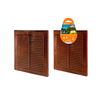 Решетка вентиляционная 183х253мм разъемная с москитной сеткой коричневая TDM ЭКО