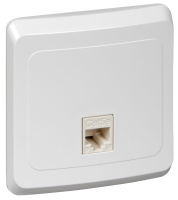 Розетка компьютерная 1-ая RJ45 кат.5e скрытой установки IP20 SE Этюд Белый