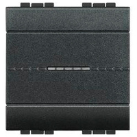 LivingLight Переключатель аксиальный одноклавишный 10А 250В. Автоматические клеммы. 2 модуля. Цвет Антрацит Bticino