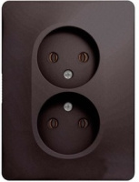 Розетка двойная без заземления 16A 250В в сборе Systeme Electric Glossa Графит