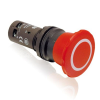 Кнопка CE4T-10R-02 аварийного останова с фиксацией 2НЗ отпускание поворотом 40мм ABB