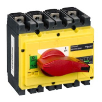 Выключатель-разъединитель, монтаж на плате 4P / с красной рукояткой Schneder Electrc nterpact NS250-200A