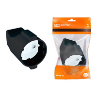 Розетка кабельная без заземления с защитными шторками 10A 250V IP20 черная TDM