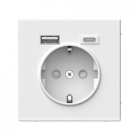 ARTGALLERY РОЗЕТКА 16А с 2 USB A+C, 5В/2,4А/3,0А, 2х5В/1,5А, механизм, БЕЛЫЙ