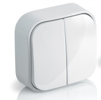 Выключатель 2-клавишный 10A IP20 Legrand Quteo Белый