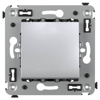 Выключатель одноклавишный в стену, "Avanti", "Закаленная сталь" DKC