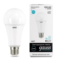 Лампа светодиодная E27 180-240В 25Вт 4100К Gauss Elementary Лампа светодиодная E27 180-240В 25Вт 4100К Gauss Elementary