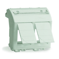 Адаптер для двуx разъемов Keystone AMP/Hyperline/BICC (2 мод.) / белый DKC Brava