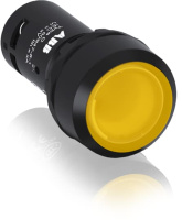 Кнопка с подсветкой CP2-13Y-10 желтая 220В AC/DC с плоской клавишей с фиксацией 1НО ABB