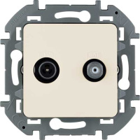 Розетка телевизионная-спутниковая для скрытого монтажа, для схемы "звезда", 1.5 дБ 4-2400 МГц / 2 дБ 4-2400 МГц,  500мА Legrand Inspiria Слоновая кость