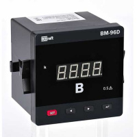 Вольтметр цифровой 96x96мм трехфазный, вход 600В, выход DO+RS485, LED-дисплей DEKraft ВМ-96D