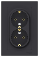 Розетка двойная с заземлением 16A в сборе Schneider Electric AtlasDesign Карбон