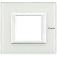 Рамка прямоугольная итальянский стандарт ITA 2 мод Bticino Axolute Белое стекло 