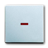 Клавиша для механизма 1-клавишного выкл-ля/переключателя/кнопки с красной линзой ABB Solo/Future Серебристо-алюминиевый