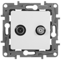 Розетка TV/SAT двухкабельная Legrand Etika Белый