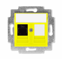 Розетка информационная RJ45 категория 5e и заглушка жёлтый ABB Levit