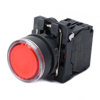 Systeme Electric Кнопка SB5 с подсветкой в сборе модульная 22мм красная пластик 24ВDC 1НЗ