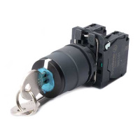 Systeme Electric Переключатель SB5 в сборе, модул., 22мм, 3-х поз, с возвр., извл. ключа по центру