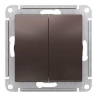 SE AtlasDesign Переключатель перекрестный 2-клавишный  2 x сх. 7, 10АХ, механизм Мокко