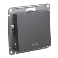 SE AtlasDesign Выключатель 1-клавишный с подсветкой Базальт сх.1а 10АХ механизм