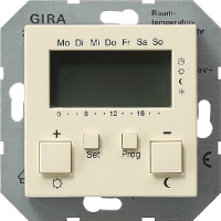 Термостат с таймером и функцией охлаждения Gira System-55 Кремовый глянец