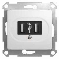 Розетка USB 5V / 1400mA 2х5V / 700mA Schneider Electric Glossa Белый