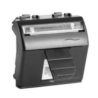 Розетка компьютерная RJ-45 кат. 5e Keystone Hyperline (2 мод.) / черный DKC Brava Розетка компьютерная RJ-45 кат. 5e Keystone Hyperline (2 мод.) / черный DKC Brava