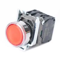 Systeme Electric Кнопка SB4 с подсвет в сборе модуль 22мм красная металл 230-240ВAC 1НО+1НЗ