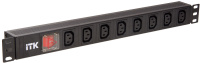 8 розеток C13 с LED выкл 1U вх. C14, без шнура ITK PDU