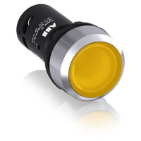 Кнопка с подсветкой CP1-31Y-10 желтая 24В AC/DC с плоской клавишей без фиксации 1НО, металл.кольцо ABB