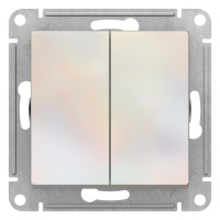 Переключатель 2-клавишный сх.6 10AX механизм Schneider Electric AtlasDesign Жемчуг