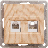 Розетка телефонная RJ11 + компьютерная RJ45 кат.5е Wessen 59 Сосна