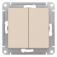 Переключатель 2-клавишный сх.6 10AX механизм Schneider Electric AtlasDesign Бежевый