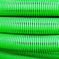 Труба двустенная дренажная гибкая, б/геотекстиля, с соед.муфтой, D=160мм / зеленый DKC SN6