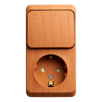 Этюд о/у блок: Розетка с заземлением со шт. + Выключатель 1-клавиш., бук, SE