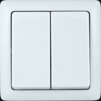 Выключатель 2-клавишный 6A накладной в сборе Wessen Хит Белый