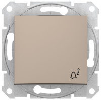 Выключатель 1-клавишный кнопочный с символом "Звонок" 10A Schneider Electric Sedna Титан