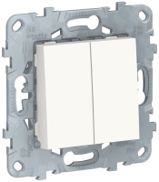 Переключатель 2-клавишный 2 х сх.6 10 AX 250В Schneider Electric Unica New Белый
